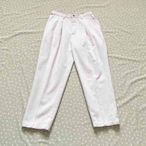 White/Beige Vintage 80s High Waisted Trousers